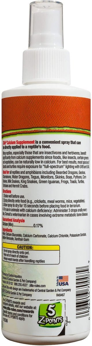 Zilla Food Spray Calcium Reptile Supplement