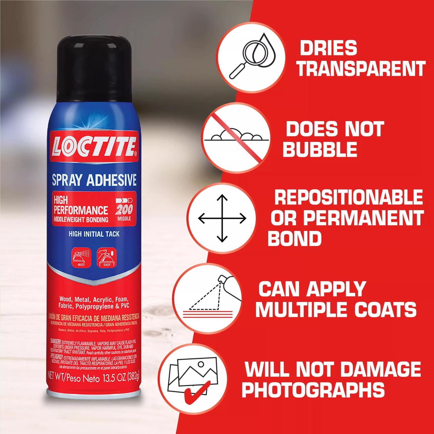 Loctite High Performance Middleweight Bonding High Strength Synthetic Rubber Spray Adhesive 13.5 oz