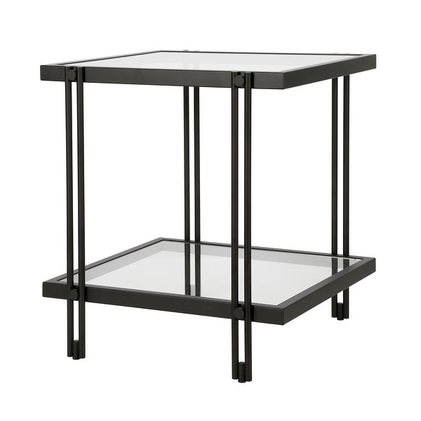 Inez Modern Metal and Glass Side Table