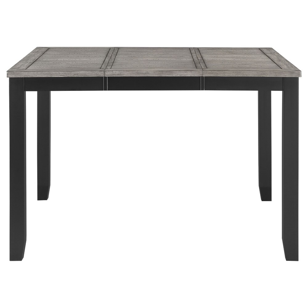 Coaster Furniture Elodie Counter Height Dining Table with Extension Leaf Grey and Black   36.25''   54.25'' x 54.25'' x 36.50''