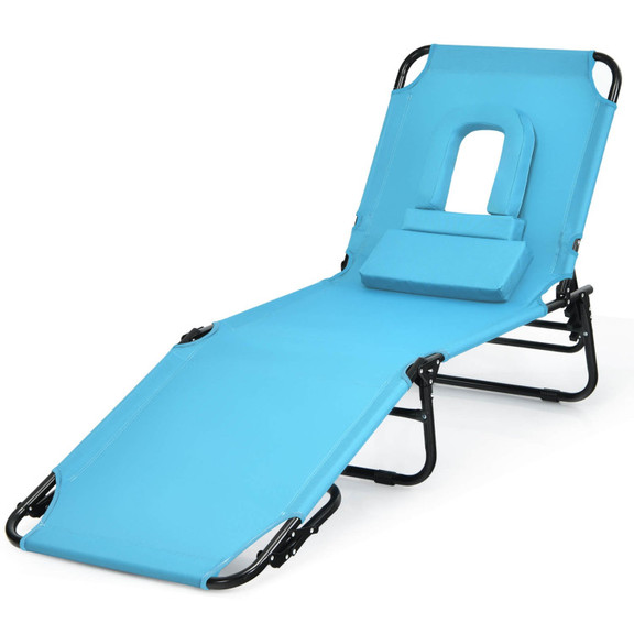 Costway 05982317 Outdoor Folding Chaise Beach Pool...