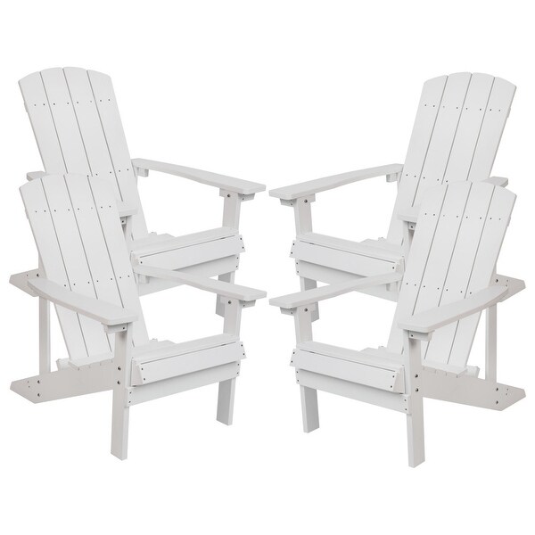 Allweather Poly Resin Wood Outdoor Adirondack Chair (Set of 4)