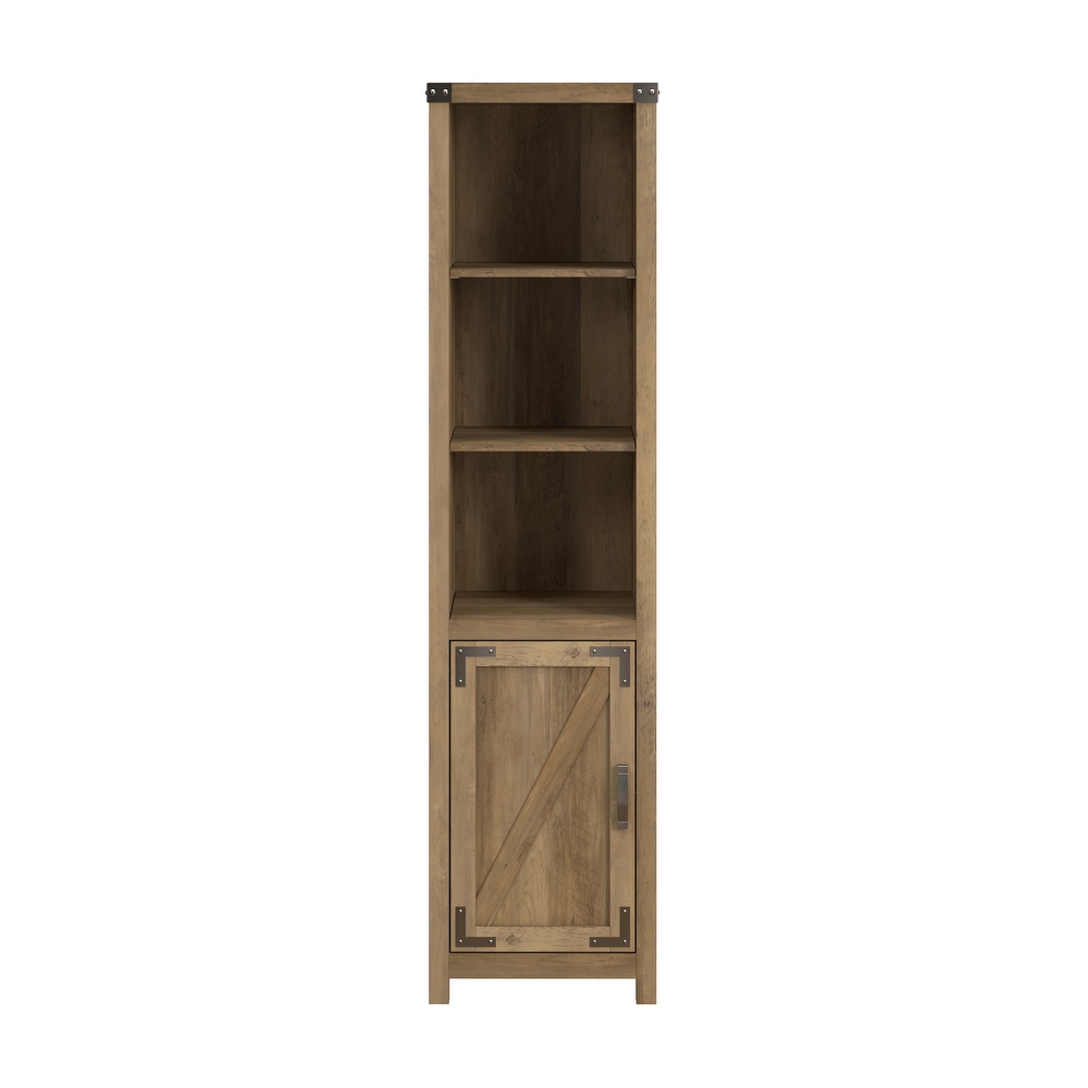 Knoxville Tall Narrow 5 Shelf Bookcase with Door by Bush Furniture