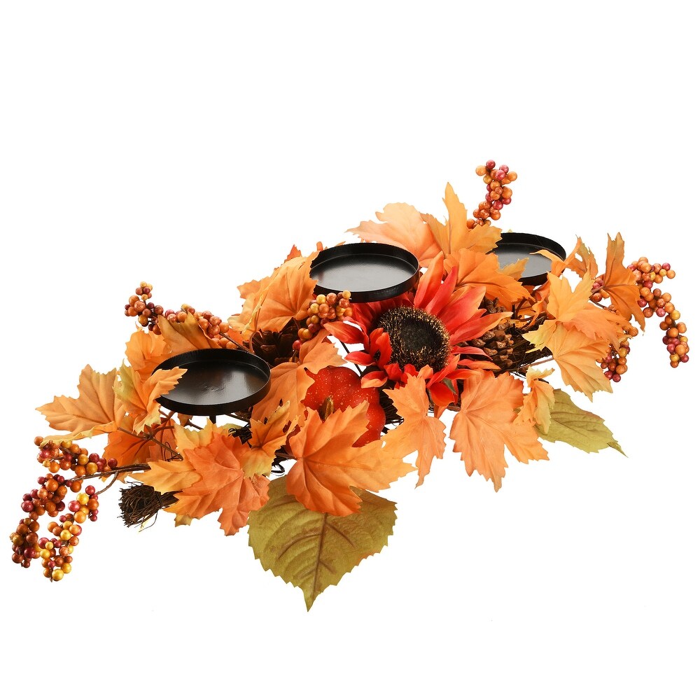 24 inch Harvest Maple Leaf Candleholder   24\
