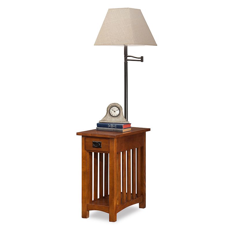 Leick Furniture Mission Oak Finish Lamp and End Table