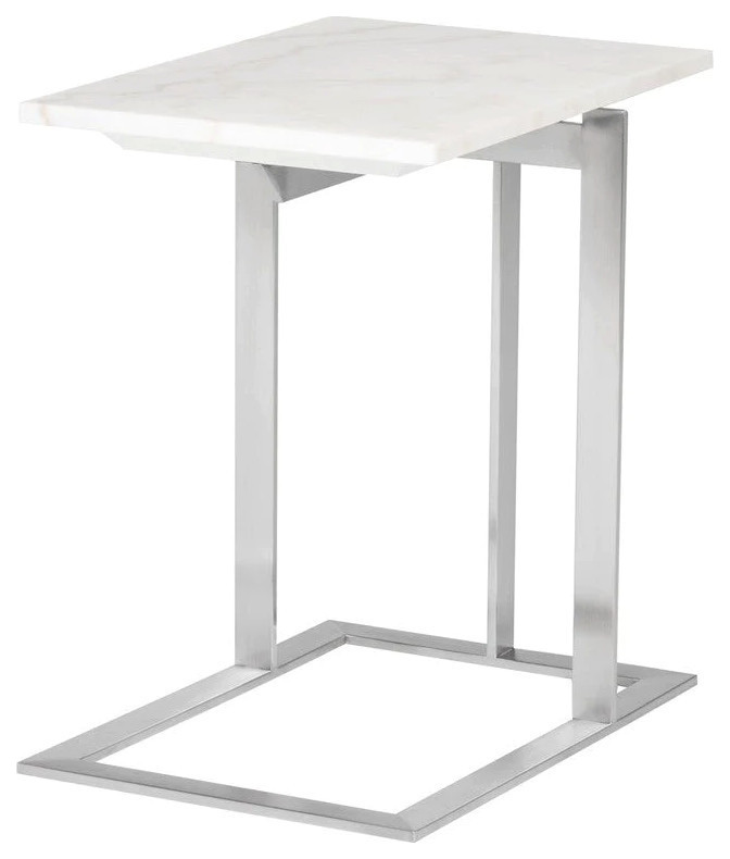 Avianna White Marble Side Table   Contemporary   Side Tables And End Tables   by V.S.D Furniture  Houzz