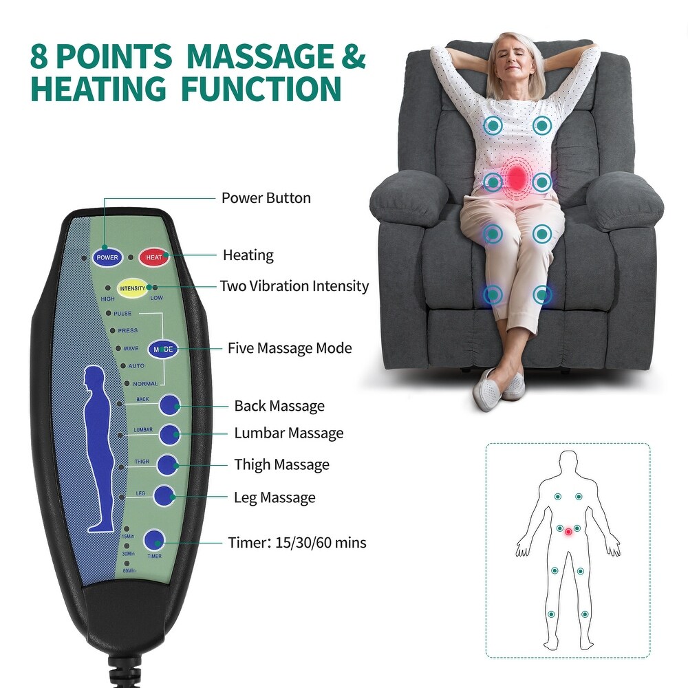 Modern Reclining Chair Fabric Massage