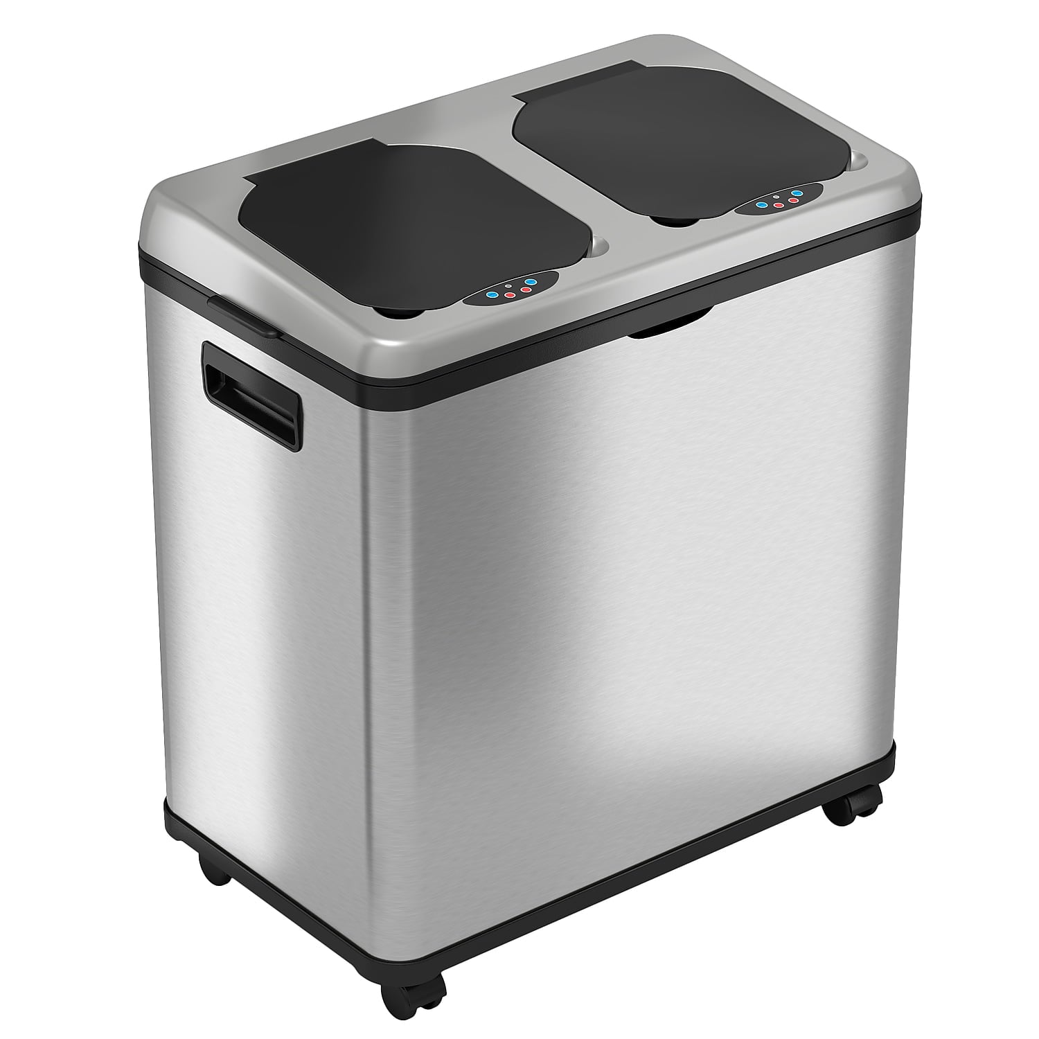 iTouchless Halo Dual Compartment Stainless Steel Sensor Recycle Bin and Trash Can 16 Gallon (RT16SS)