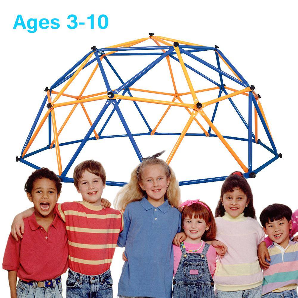 Nyeekoy 9.7 ft. Outdoor Metal Kids Climbing Dome Backyard Jungle Gym Play Set TH17F0484