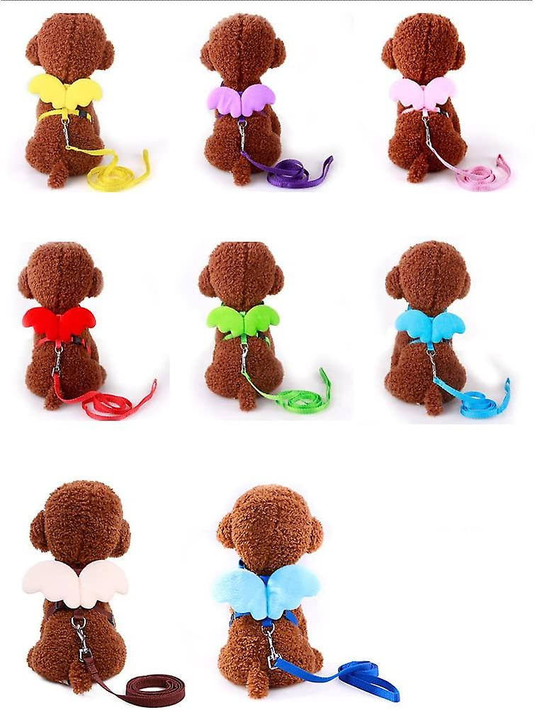 ? Pet Leashes， Dog Lead Cute Angel Wing Training Vest Adjustable Leash Walking Harness For Small Dog Puppy Cat (s， Purple)