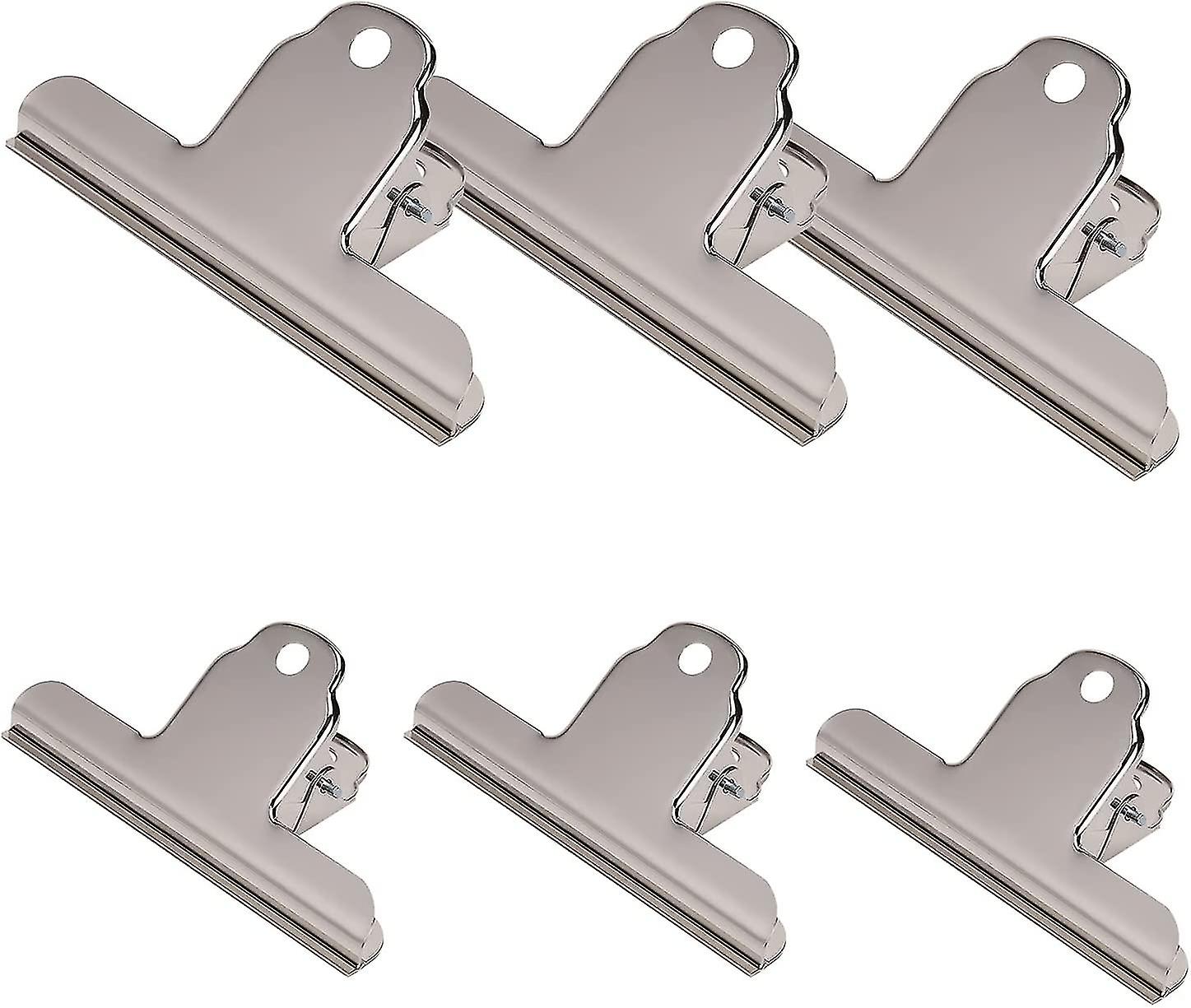 6pcs Stainless Steel Hinge Clips， Large Clip Power Metal Iron Shelf Clothespin Gift