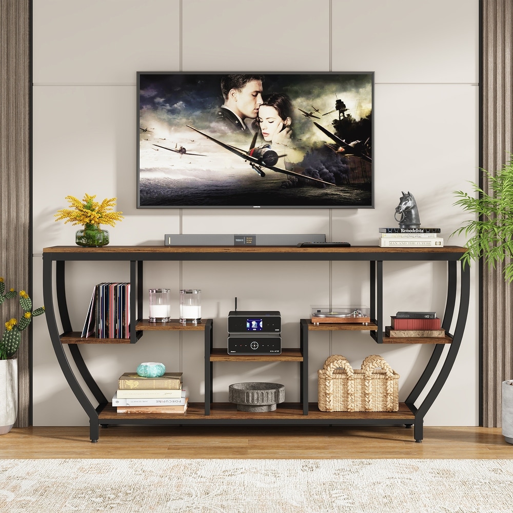 70.9 Inch Extra Long Console Table with Shelves Sofa Console Table