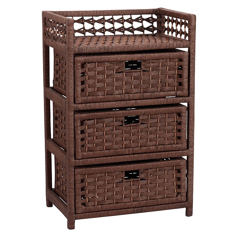 Household Essentials 3-Drawer Wicker Storage Chest