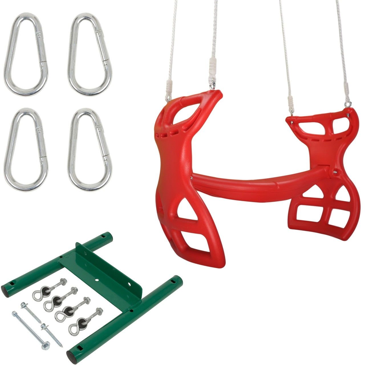 Swing Set Stuff Inc. Glider with Rope Kit (Red) and SSS Logo Sticker