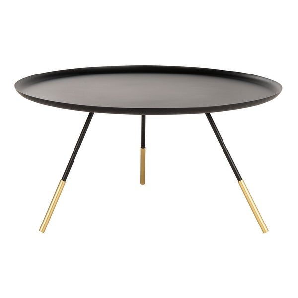 SAFAVIEH Orson Coffee Table W/ Metal Gold Cap-Black / Gold - 29