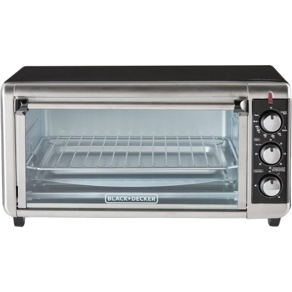 BLACK+DECKER 1500 W 8-Slice Stainless Steel Toaster Oven with Broiler TO3250XSB