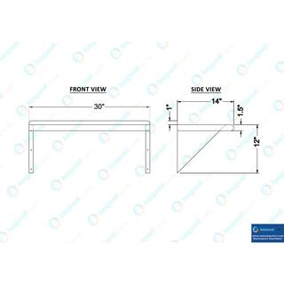 AMGOOD 14 in. x 30 in. Stainless Steel Wall Shelf. Kitchen Restaurant Garage Laundry Utility Room Metal Shelf with Brackets AMG WS-1430