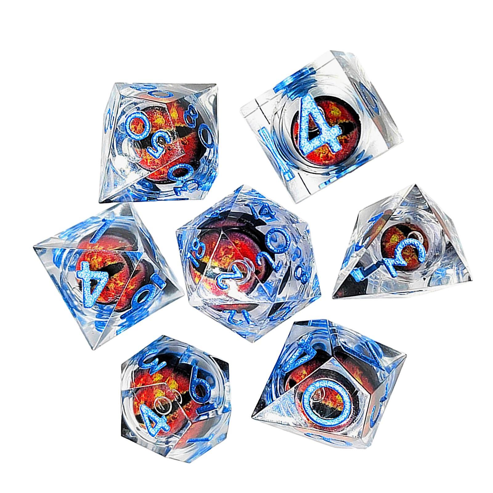 Polyhedral Eye Game Dice 7 Pieces Set Accessory For Teaching Projects Style B