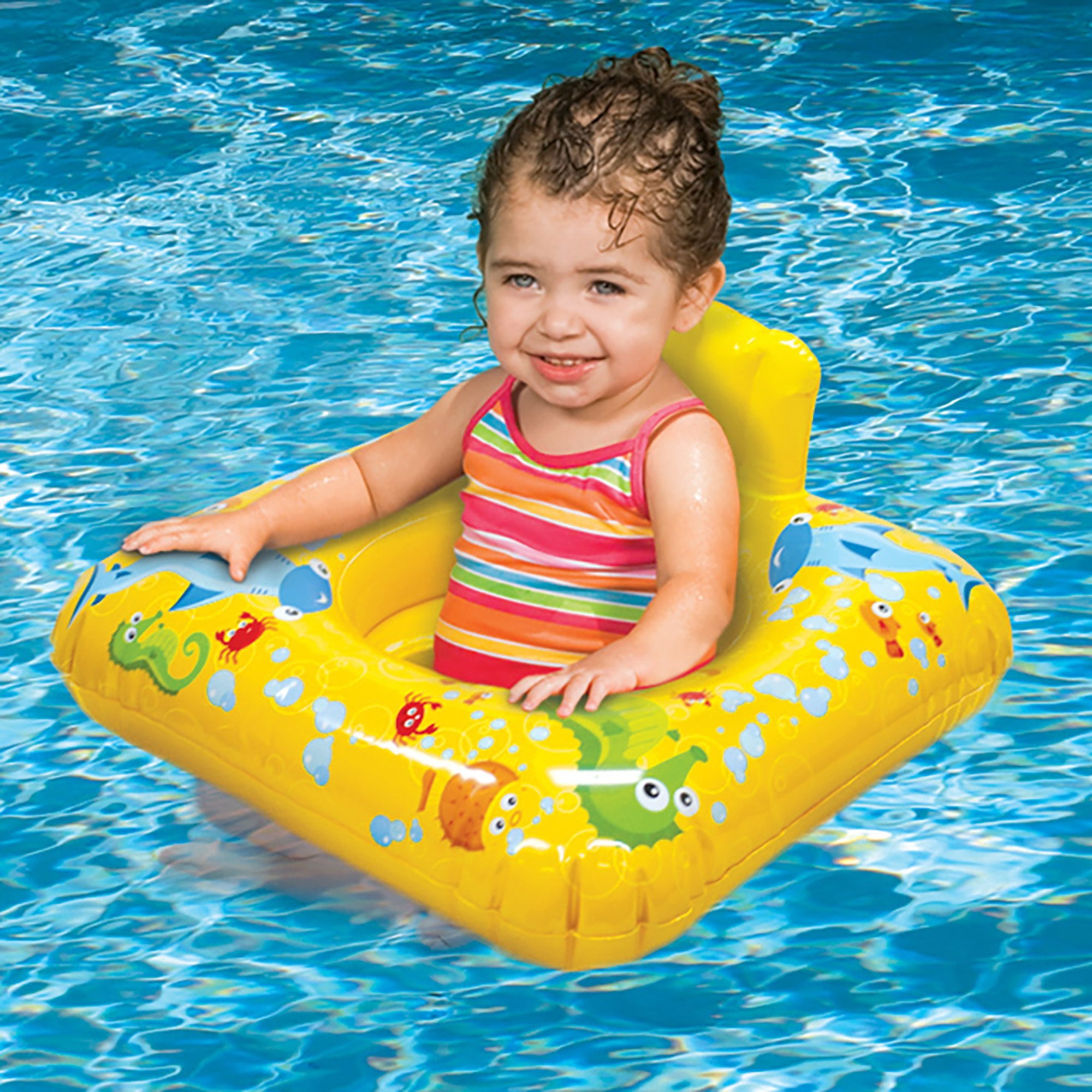 Banzai Jr. 5-Piece Swim Set (Vest, Arm Floats, Swim Ring, Pool Seat, Kick Board) Ages 9-36 Months