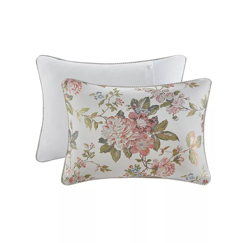 Madison Park Signature Carolyn Oversized and Overfilled Jacquard Floral Comforter Set with Throw Pillows