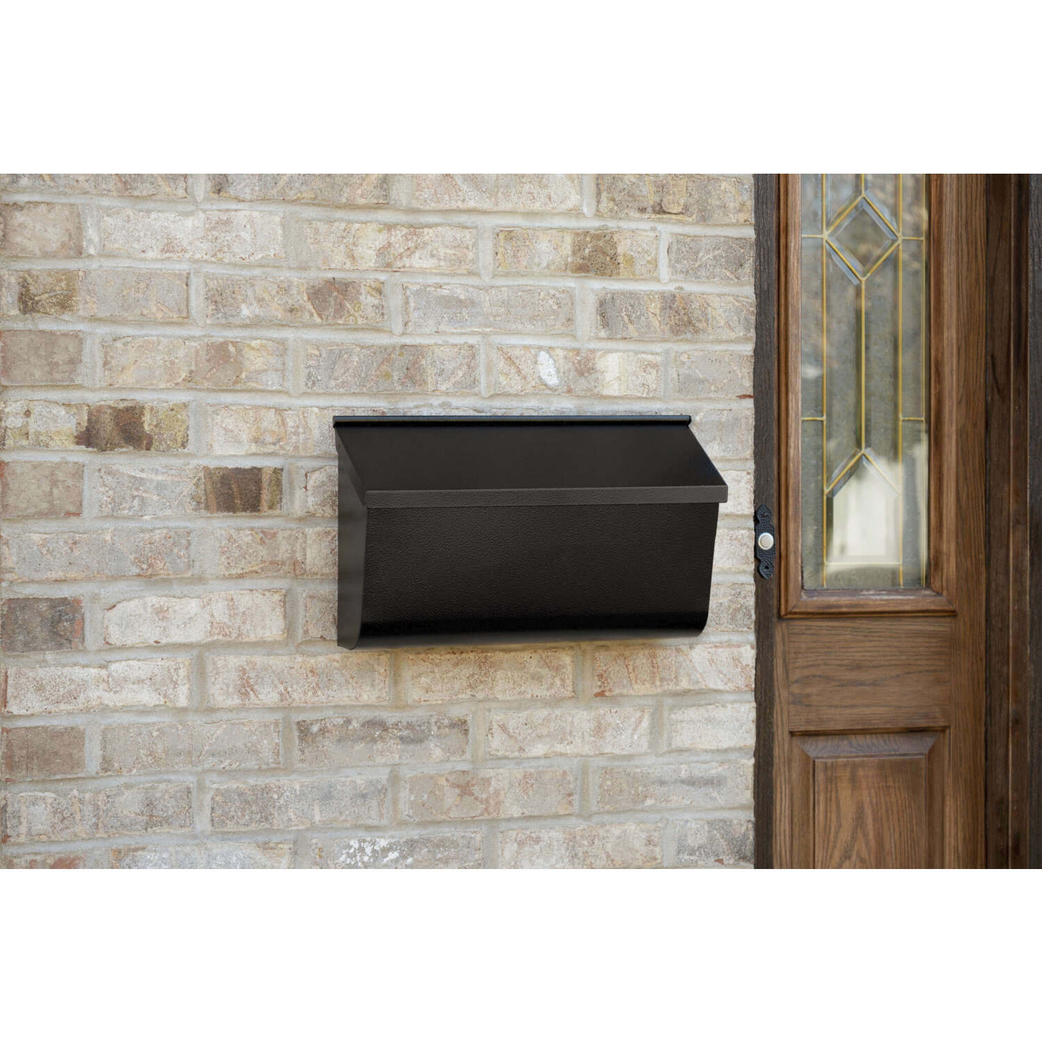 Gibraltar Mailboxes Woodlands Contemporary Galvanized Steel Wall Mount Black Mailbox