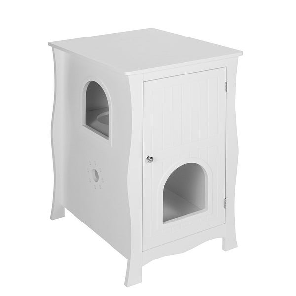 Wood Livingroom End Table Side Table with Pet House