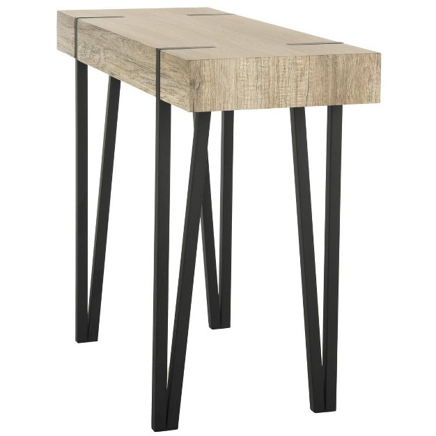 Alyssa Console Table Multi brown black Metal Legs Safavieh