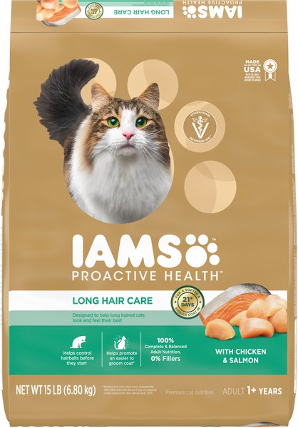 Iams Proactive Health Long Hair Care with Real Chicken and Salmon Adult Dry Cat Food