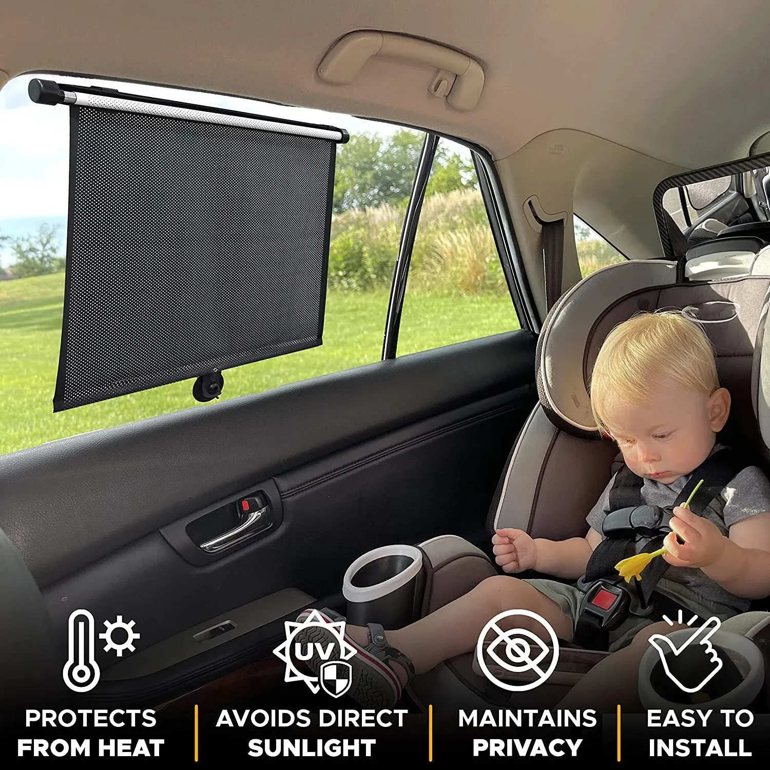 🔥  Promotion 49% OFF🔥Retractable Window Roller Sunshade For Truc