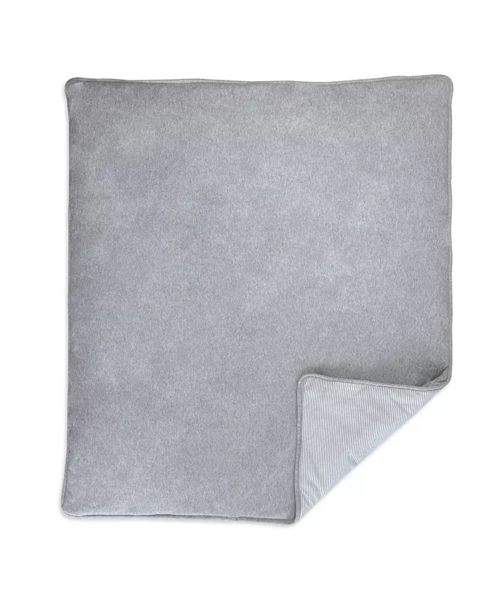 Living Textiles Quilted Comforter - Grey Marl + Grey Heathered Stripes