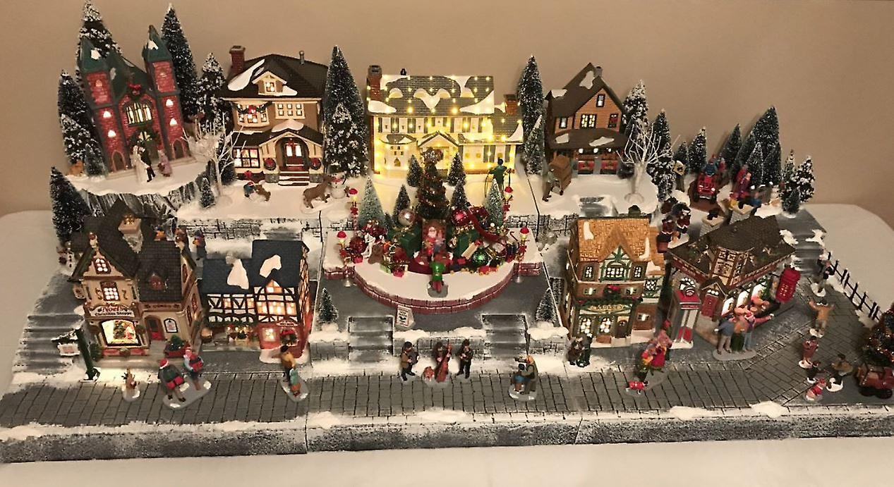 Christmas Village House With Santa And Led Lights-2