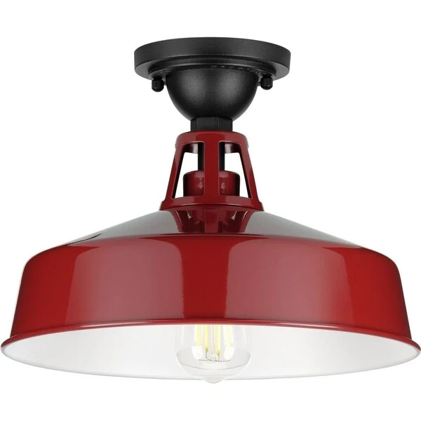 Cedar Springs Collection Red One-Light Semi-Flush Mount - 12.870