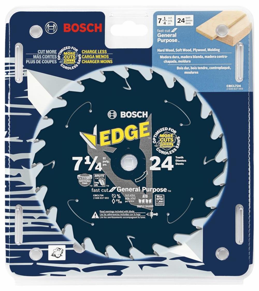 7-1/4 In. 24 Tooth Edge Cordless Circular Saw Blade for General Purpose ;