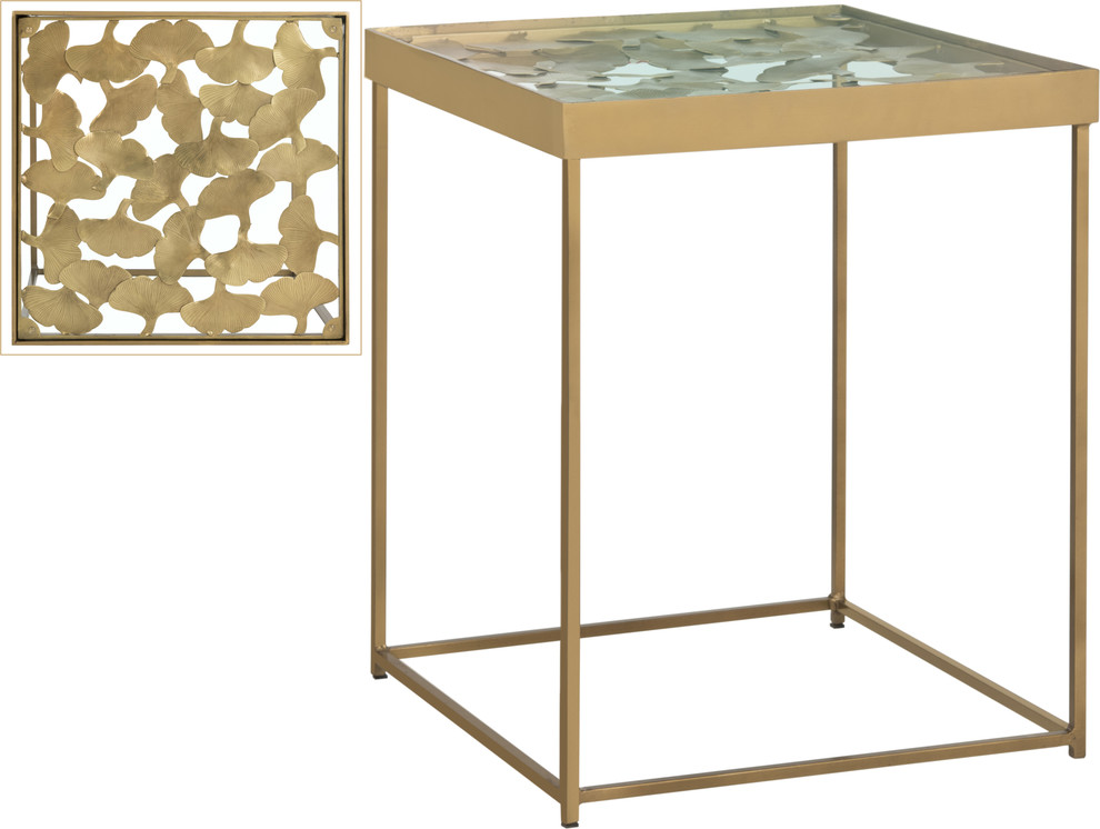 Safavieh Lilian Leaf Side Table  Antique Brass  Iron   Contemporary   Side Tables And End Tables   by Safavieh  Houzz