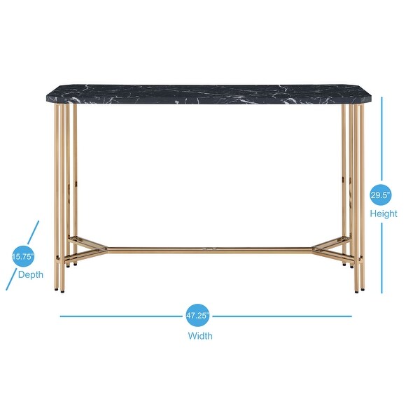 Strick and Bolton Dominic Faux Marble Sofa Table