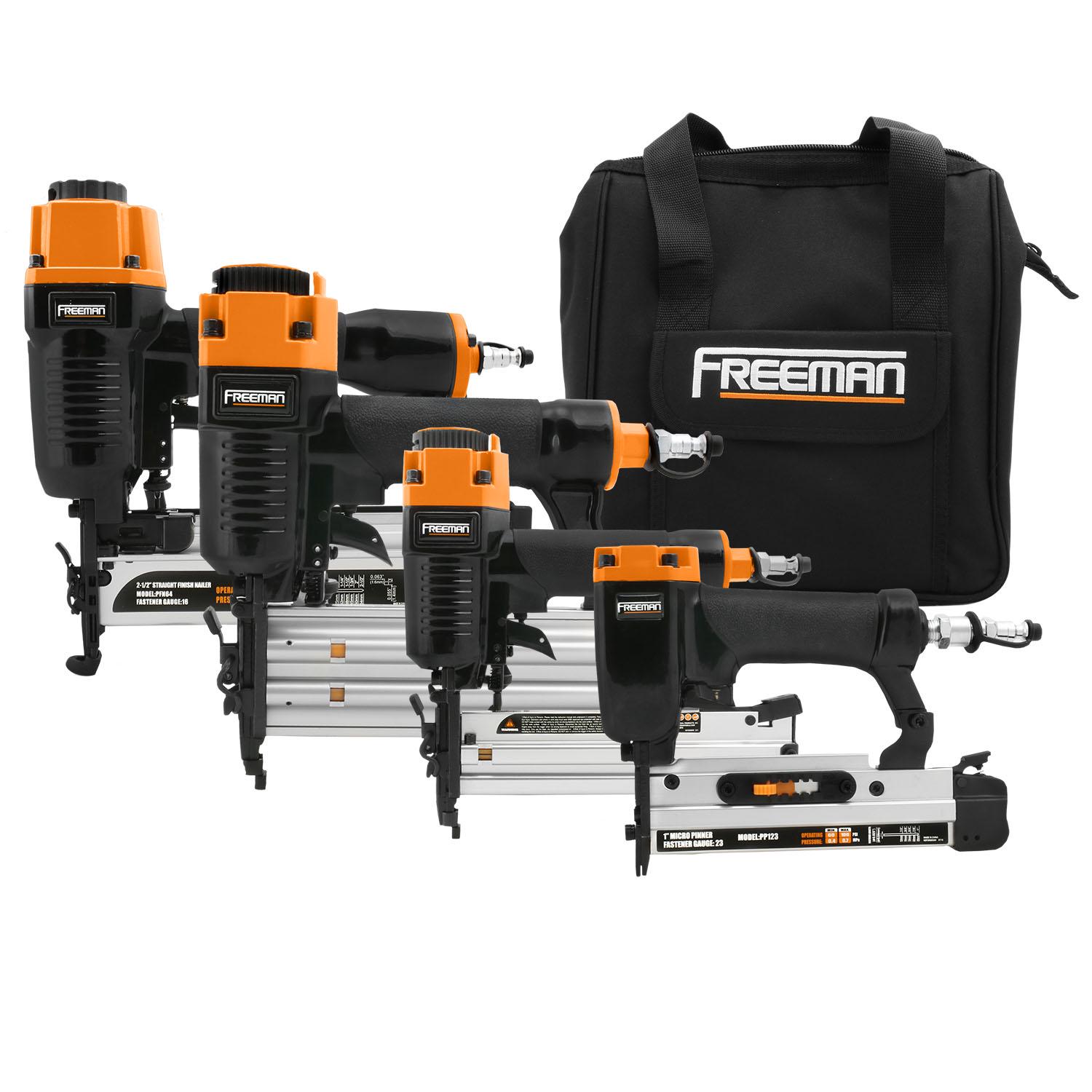 Freeman P4FNCB Finishing Stapler and Nailer 4-Tool Combo Kit