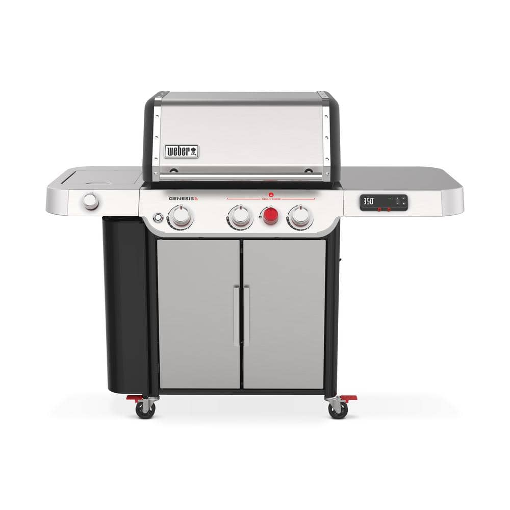 Weber Genesis Smart SX-335 3-Burner Propane Gas Grill in Stainless Steel with Side Burner 35600001