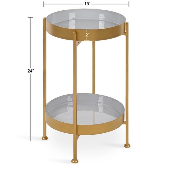 Kate and Laurel Nira Two-Tiered Metal Side Table - 15x15x24