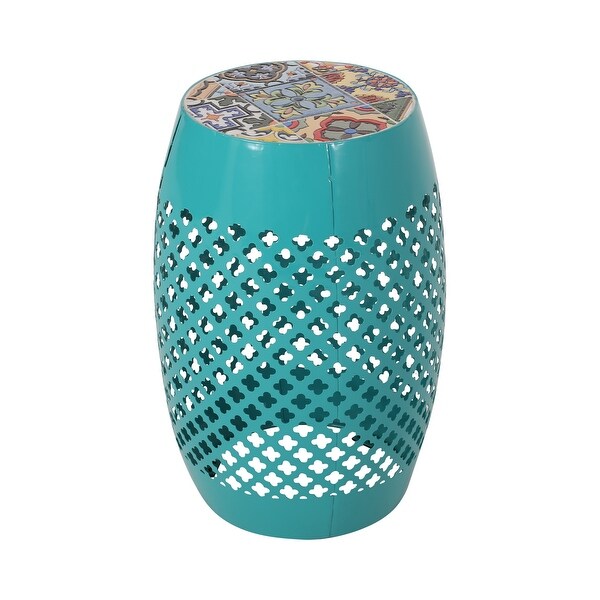 Roswell Outdoor Lace Cut Side Table by Christopher Knight Home