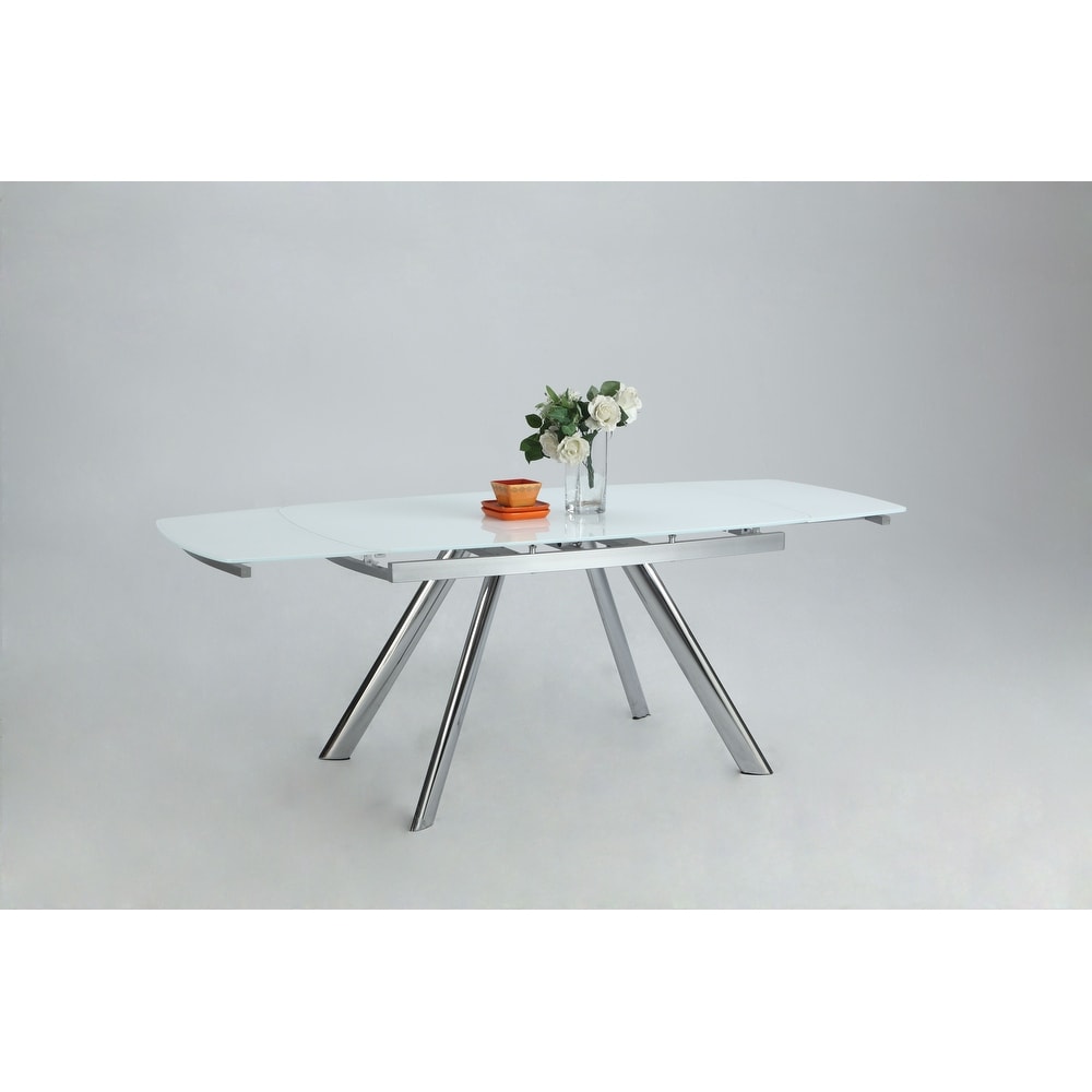 Somette Alisha Dining Table with Starphire Glass Finish