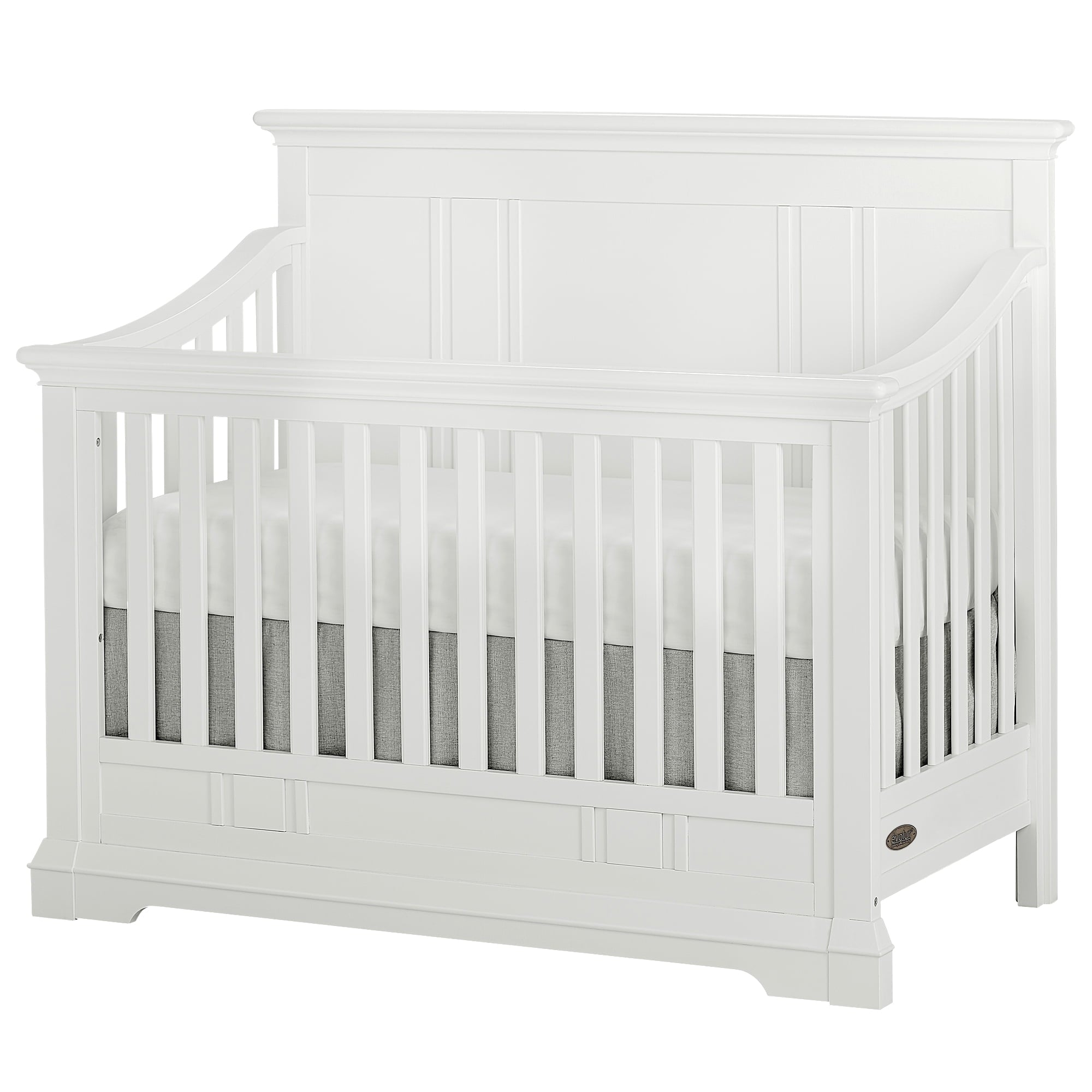 Evolur Parker 5-in-1 Convertible Crib, Winter White