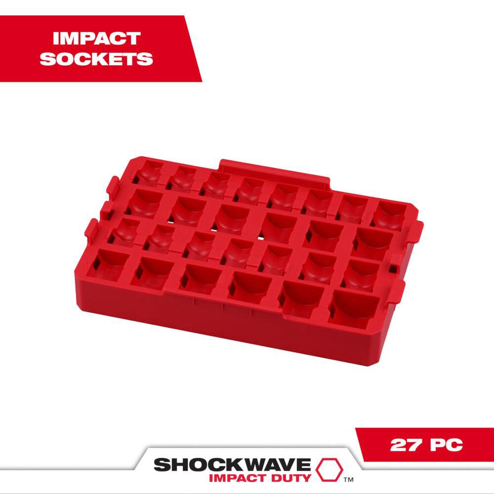 Milwaukee SHOCKWAVE Impact Duty Socket 1/2 Dr 27pc Tray Only 49-66-6834 from Milwaukee