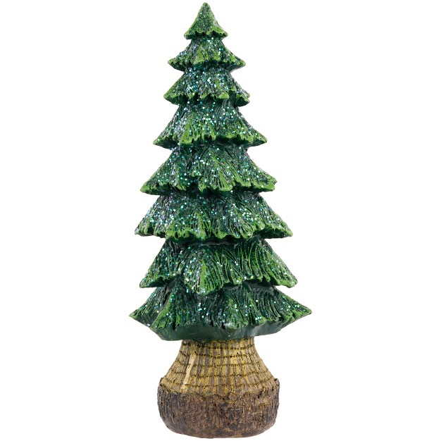 Green Glittered Tree Christmas Decoration