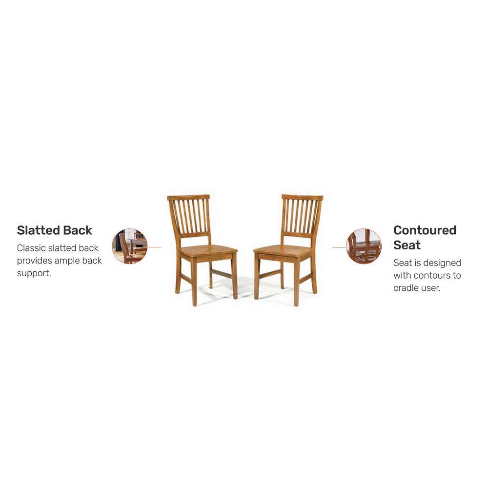 HOMESTYLES Arts and Crafts Cottage Oak Dining Chair (Set of 2) 5180-802