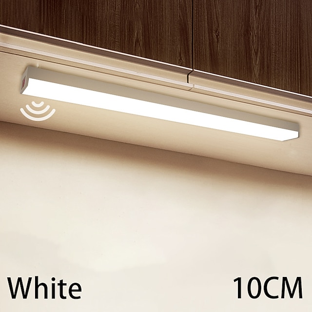 LED Night Light PIR Motion Sensor USB Rechargeable 10/20/30/50cm Closet Kitchen Cabinet Corridor Stair Lights Wireless Night Lamp