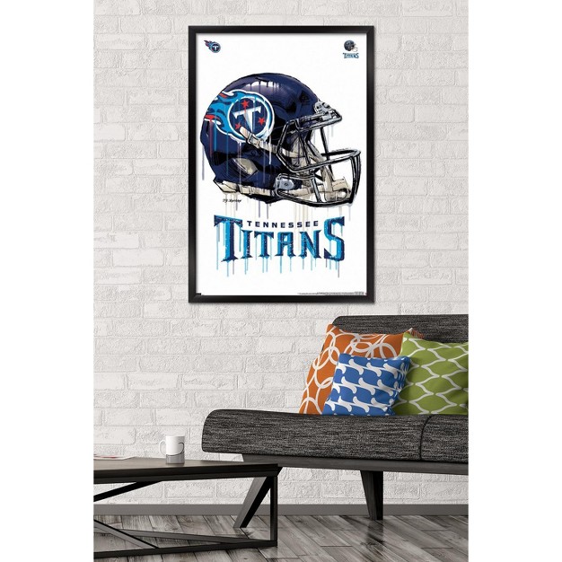 Trends International Nfl Tennessee Titans Drip Helmet 20 Framed Wall Poster Prints