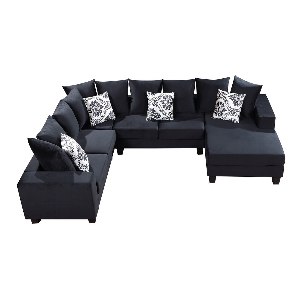 Velvet 7 Seater U Shape Modular Sectional Sofa