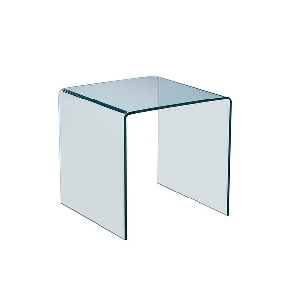 Small Clear Glass Side and End Table， Tempered Glass End Table Small Coffee Table