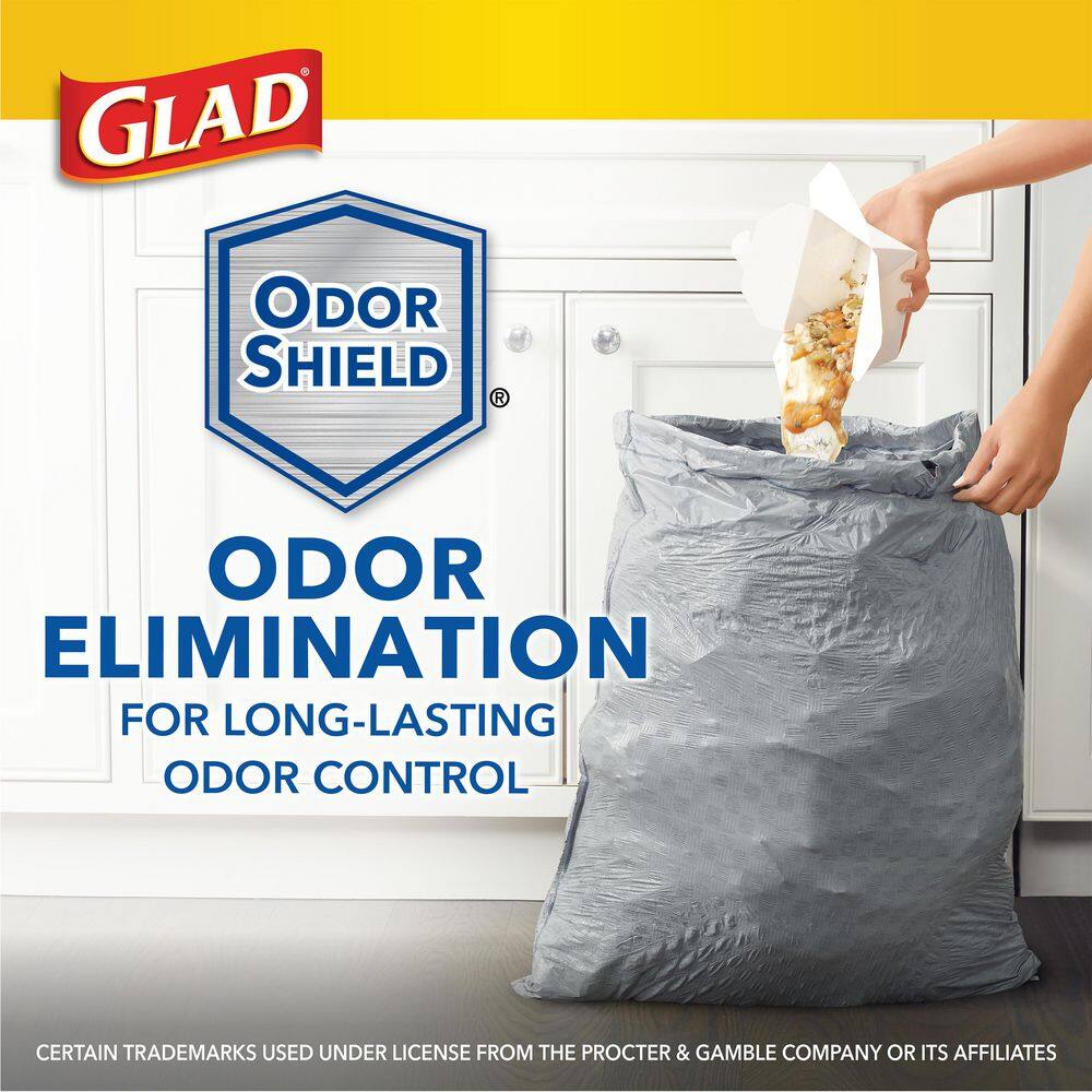 Glad Force Flex 13 Gal. Drawstring Lavender Scent Odor Shield Trash Bags (40-Count) 1258722440