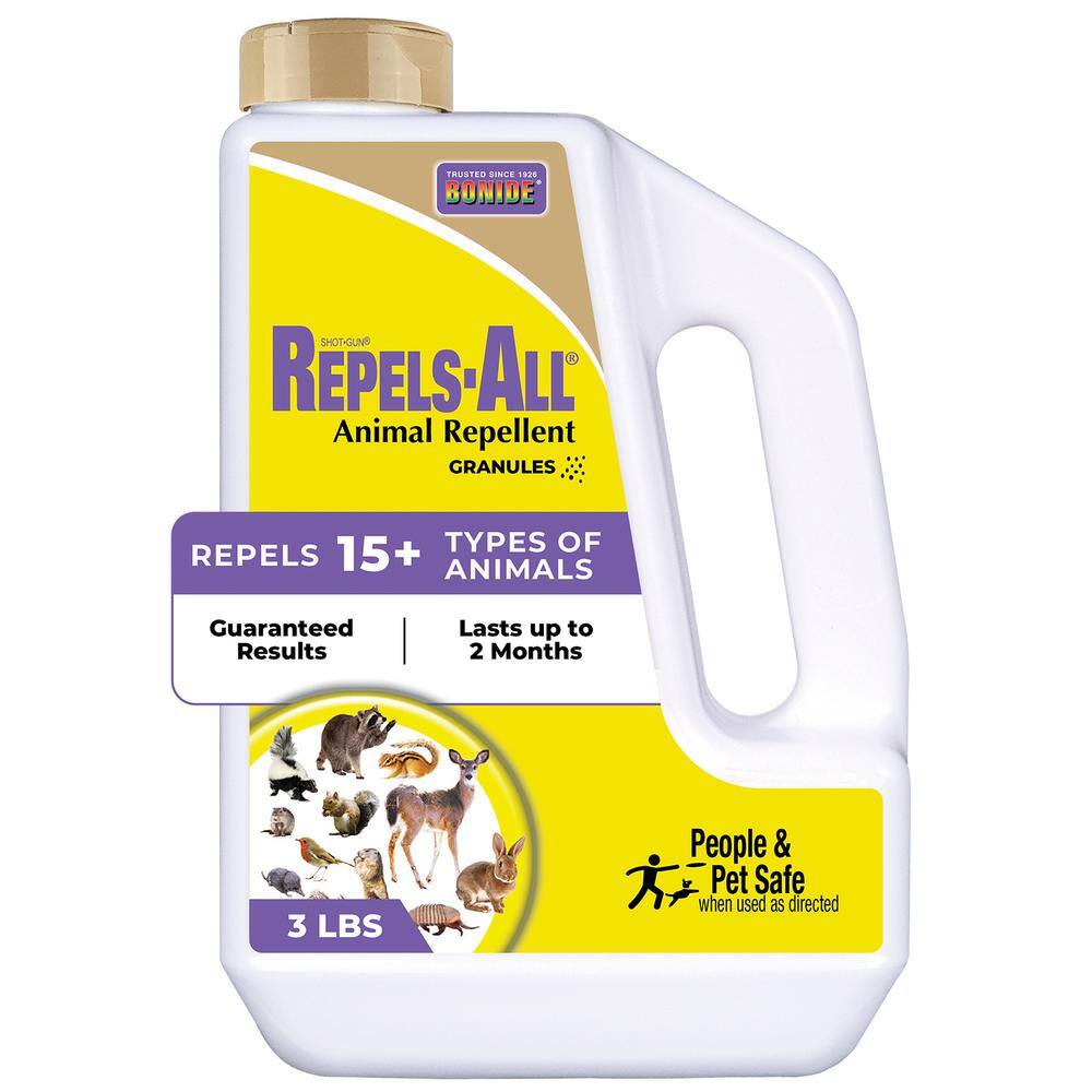 Bonide Repels-All Animal Repellent 3 lbs. Granules Squirrels Deer Rabbit Groundhog Raccoon Repellent Deter Pests 2361